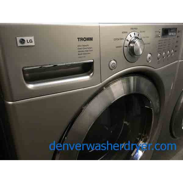 Silver LG Tromm Front Load Washer Dryer Set!