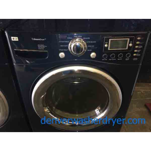 Wonderful Navy Blue True Steam LG Tromm Washer Dryer Set!