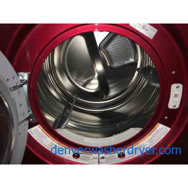 Red LG Front Load Stackable Washer and Dryer Set, 220v, Steam 2913 Denver Washer Dryer