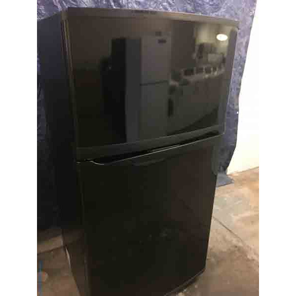 Glossy Black Whirlpool 21.3 cu. ft Top Freezer Refrigerator