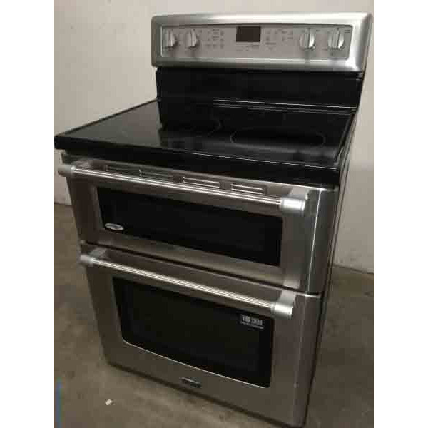 New Maytag Smooth-Top Double-Oven Range, Freestanding, Electric, 1-Year Warranty