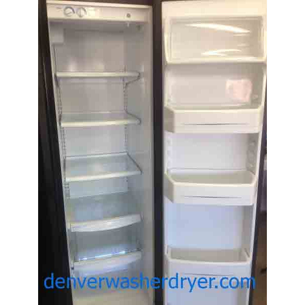 Black Side By Side GE Refrigerator With Ice Maker!