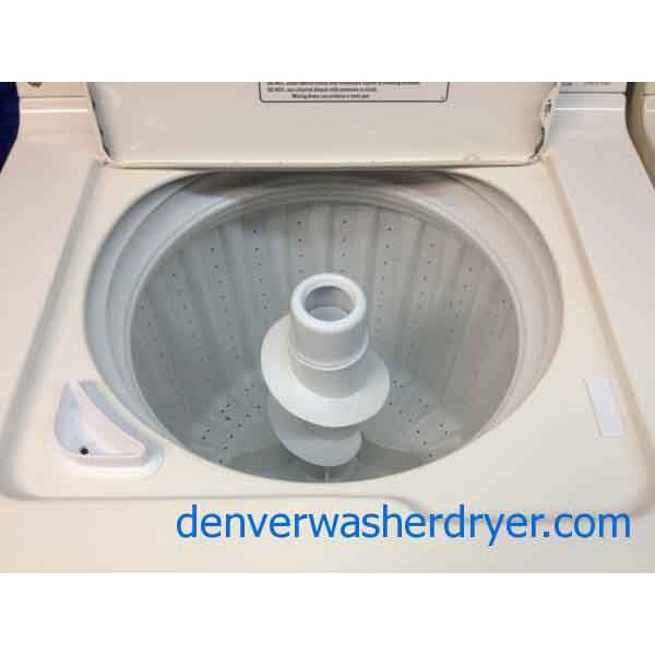 GE Washer/Dryer, beige/almond color