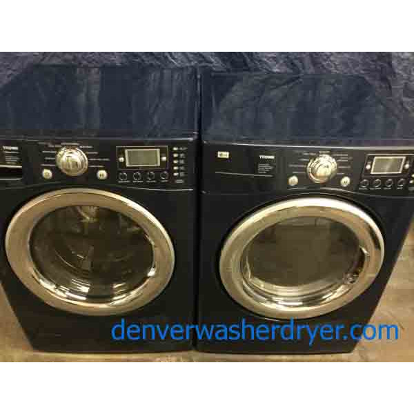 Beautiful BLUE LG FrontLoad Washer, Electric Dryer, Stackable, Steam