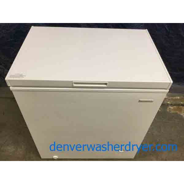 Gently Used Chest Freezer, 5 Cu. Ft. by Insignia, White, Working Perfectly