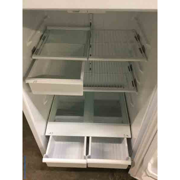 Used Refrigerator With Ice-Maker! 18 Cu. Ft., White, by GE, 1-Year Warranty