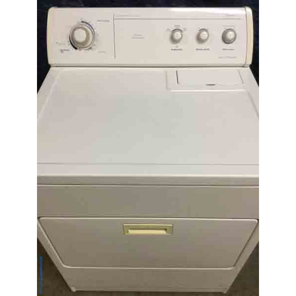 Wonderful Whirlpool Dryer, Quality Refurbished, Electric, Super Capacity, 29″ Wide in White