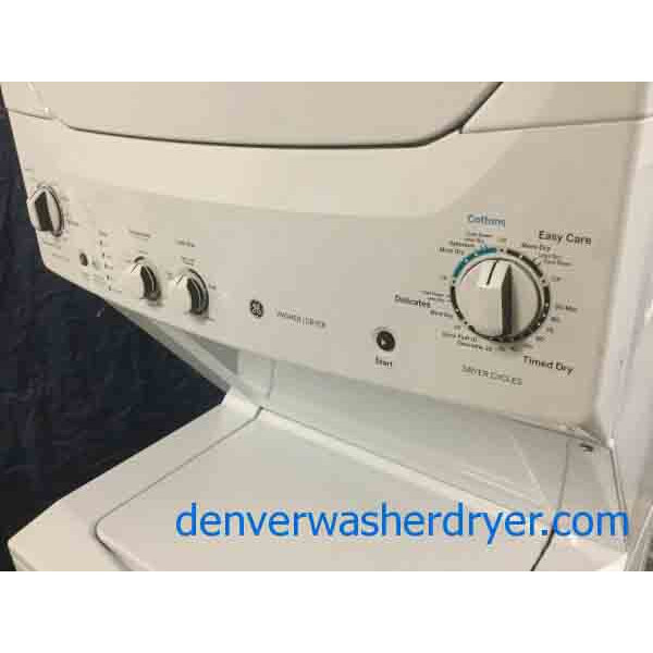 Newer Model GE Full-Sized Stackable 27″ Laundry Center, 220V, Clean and Warrantied!
