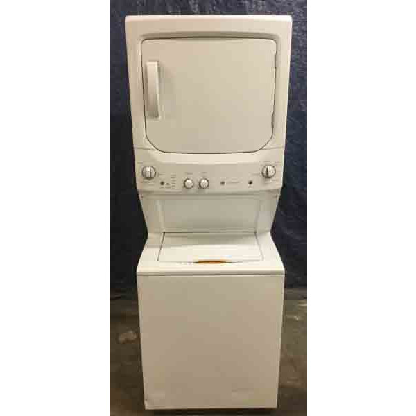 Newer Model GE Full-Sized Stackable 27″ Laundry Center, 220V, Clean and Warrantied!