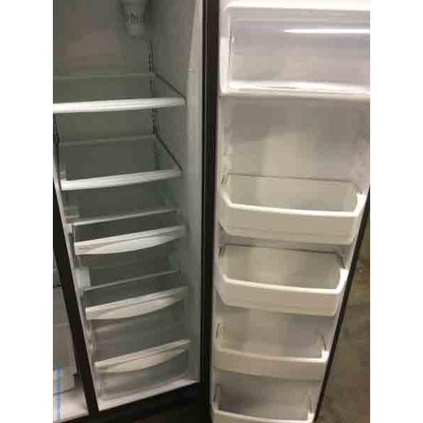 Used Stainless Side-by-Side GE Refrigerator, 25 Cu. Ft., 5-Year Warranty!