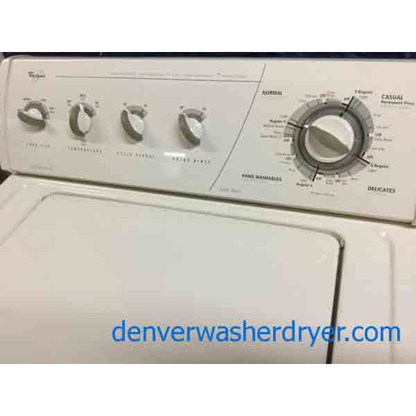 Commercial Quality Whirlpool Laundry Set, Almond Color, Direct-Drive, Electric, 1-Year Warranty!
