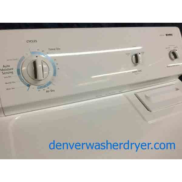 XL Capacity Kenmore Electric Dryer Slim 26″ Depth, 1-Year Warranty & Single White Kenmore 500 Series Top-load Washing Machine!