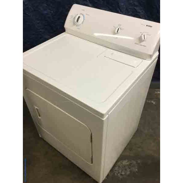 XL Capacity Kenmore Electric Dryer Slim 26″ Depth, 1-Year Warranty & Single White Kenmore 500 Series Top-load Washing Machine!