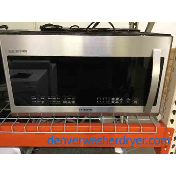 New! Out-of-Box Samsung Microwave, Stainless, Over-the-Range, Chef Collection, 2.1 Cu. Ft, 1000W