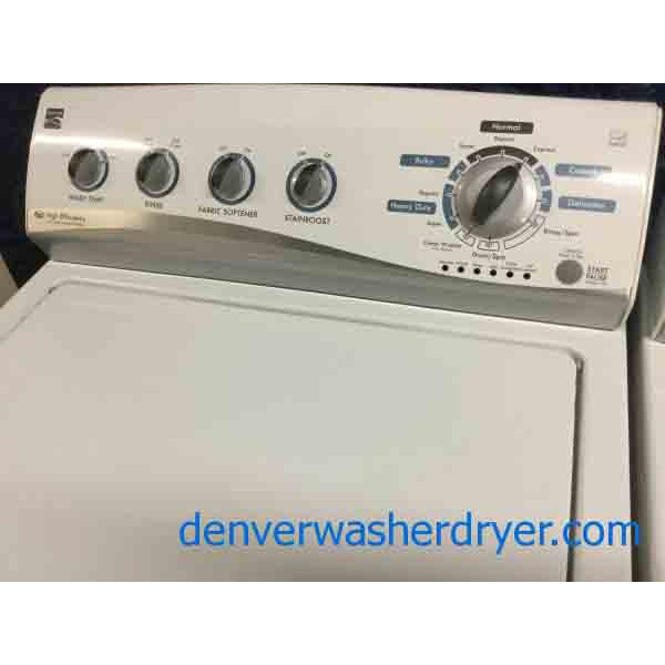 Spiffy Kenmore Washer Dryer Set, HE, Super Capacity, 1-Year Warranty
