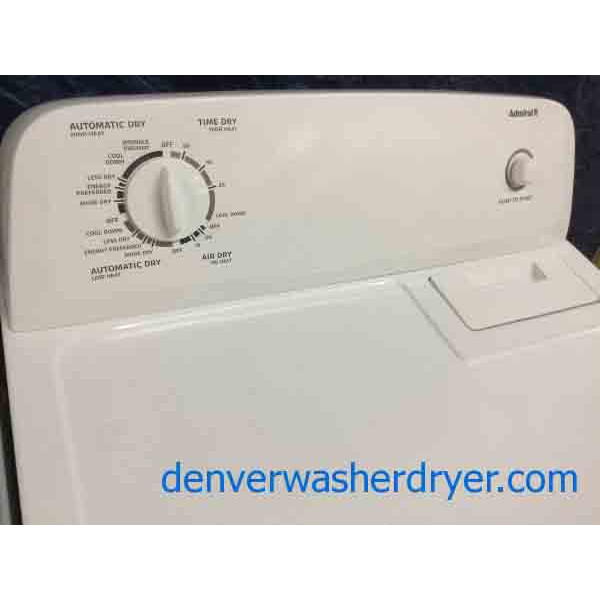 Admirable Admiral(Maytag) Washer Dryer Set, Electric, Full Sized, 1-Year Warranty