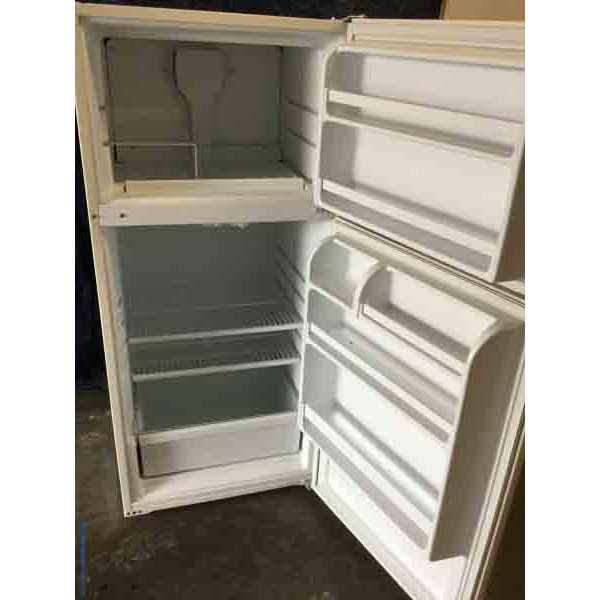 Almond Whirlpool Refrigerator, 14 Cu. Ft., Works Great! 1-Year Warranty