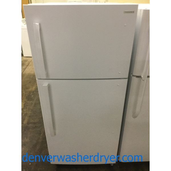 BRAND-NEW White 30″ Insignia (LG) Top-Freezer Refrigerator, 1-Year Warranty