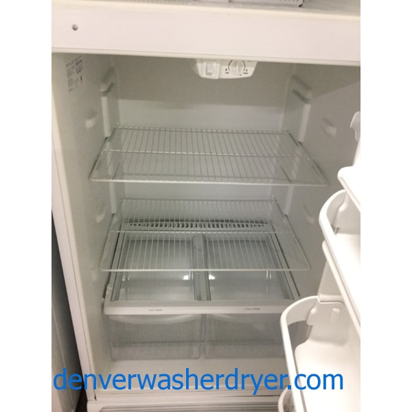 Used Frigidaire Top-Bottom (18 Cu. Ft.) Refrigerator in White,  Clean & Good Working, 1-Year Warranty!