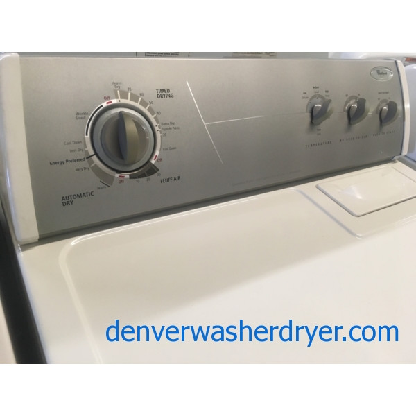 Heavy-Duty, Direct-Drive Whirlpool Washer Dryer Set, Almond, Electric, Fully Featured, Quality Refurbished, 1-Year Warranty!