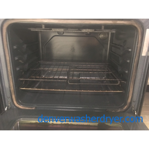 Electric Glass-Top Range, Black, Whirlpool, 30″, Good Condition, Self-Cleaning, 1-Year Warranty
