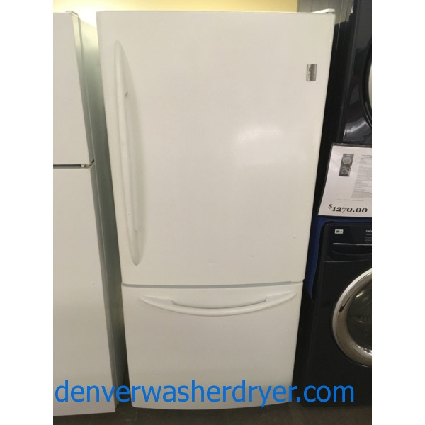 Bottom-Mount GE Refrigerator, White, 19.5 Cu. Ft., Energy Star, Clean, Cold, 1-Year Warranty!