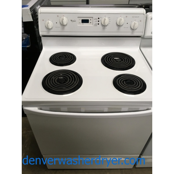 Whirlpool 30″ Free-Standing Electric Coil-Top Range, 1-Year Warranty