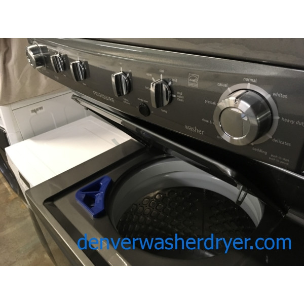 Barely Used 27″ Frigidaire Stacked HE Washer & Electric Dryer (Unitized) Laundry Center, 1-Year Warranty