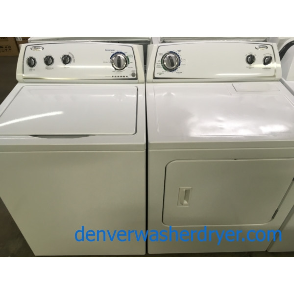 Wonderful Whirlpool Top-Load Washer, Electric Dryer, Full-Sized, Quality Refurbished