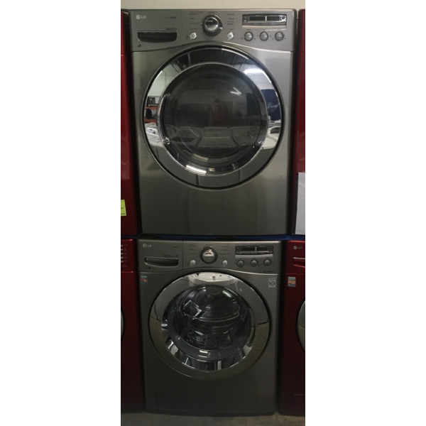 27″ Quality Refurbished LG Front-Load Stackable Washer & Electric Dryer, 1-Year Warranty