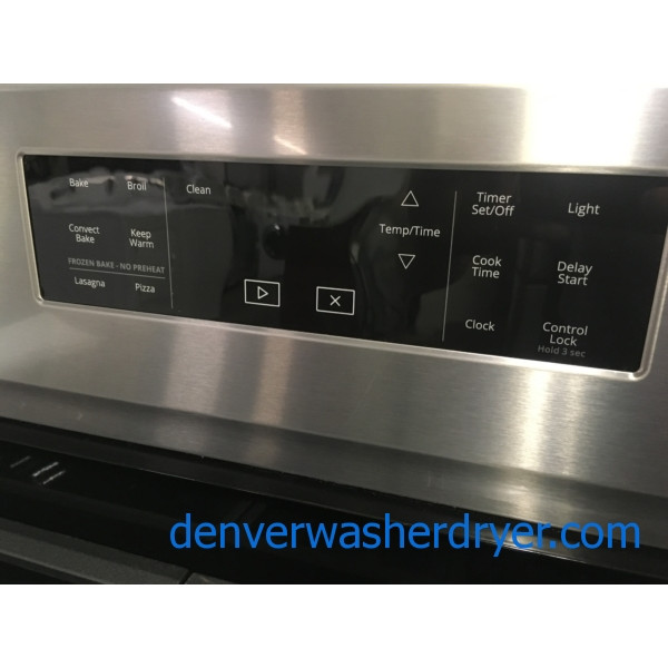 New! Whirlpool Gas Range, Convection, Stainless, 5-Burner, 1-Year Warranty!