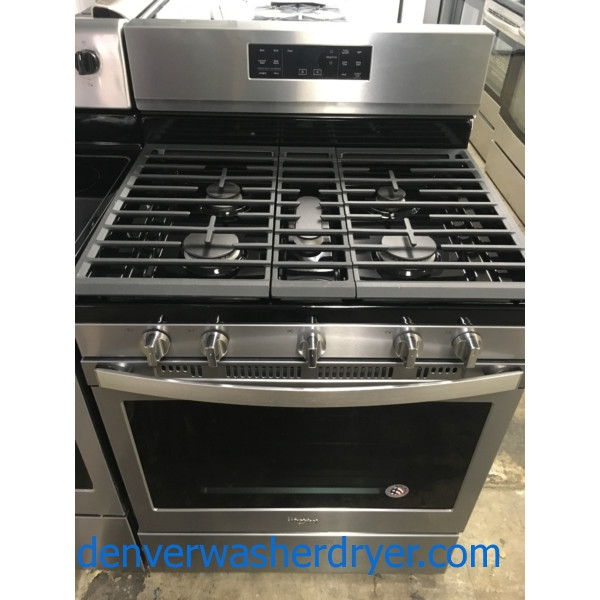 New! Whirlpool Gas Range, Convection, Stainless, 5-Burner, 1-Year Warranty!