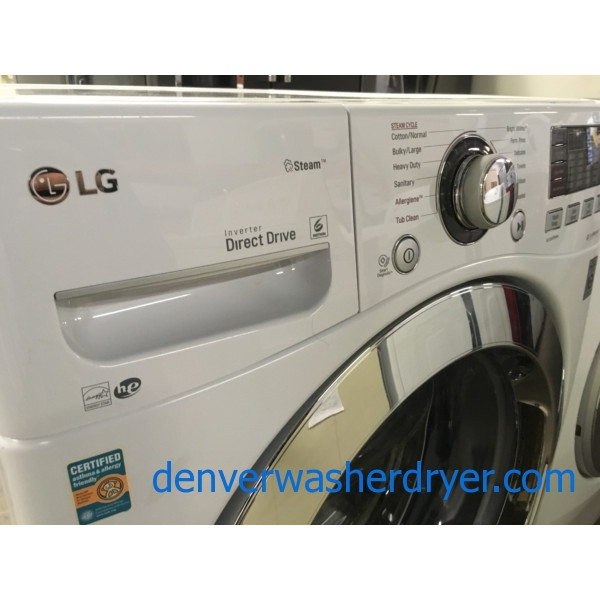 NEW! Great LG Front-Load Washer, White, HE, Energy-Star, Capacity 4.5 Cu.Ft., Additional 2-Year Warranty!