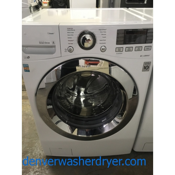 NEW! Great LG Front-Load Washer, White, HE, Energy-Star, Capacity 4.5 Cu.Ft., Additional 2-Year Warranty!
