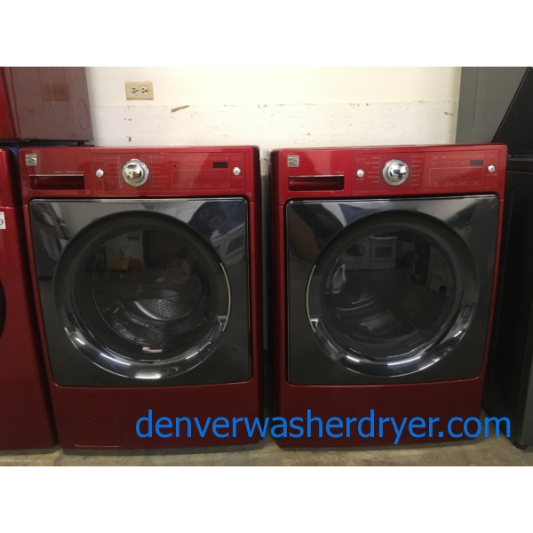 Kenmore ELITE Cherry Red Front-Load Set, Electric, HE, Energy-Star, Stackable, Quality Refurbished, 1-Year Warranty!