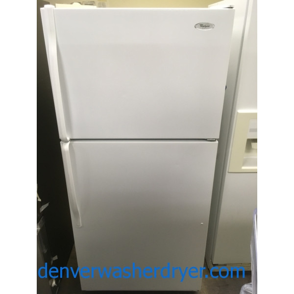 Whirlpool Top-Mount Refrigerator, White Textured, Capacity 18.2 Cu.Ft, Quality Refurbished, 1-Year Warranty!
