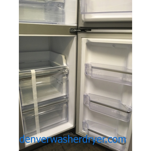 NEW!! Samsung French Refrigerator, Flawless, Counter Depth, 4 Door, Stainless, Samsung Slide In Gas Range, Stainless, Samsung Dishwasher Stainless Steel, Samsung Gallery Chef Stainless Steel Microwave,1-Year Warranty!