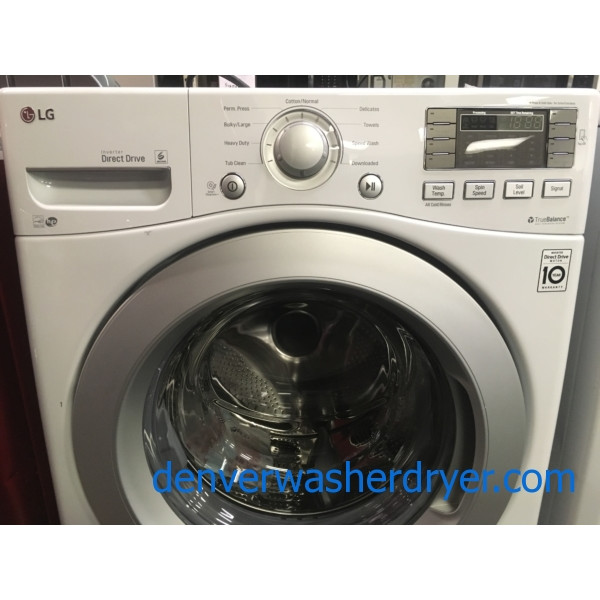 NEW! LG Washer, Direct Drive, White, HE, Fresh Care Feature, Energy-Star Rated, 27″ Wide, 1-Year Warranty!