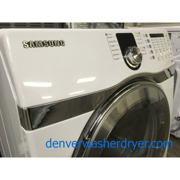 SAMSUNG Front-Load Dryer, White, Capacity 7.4 Cu.Ft., Steam, Sanitary Cycle, Quality Refurbished, 30-Day Warranty!