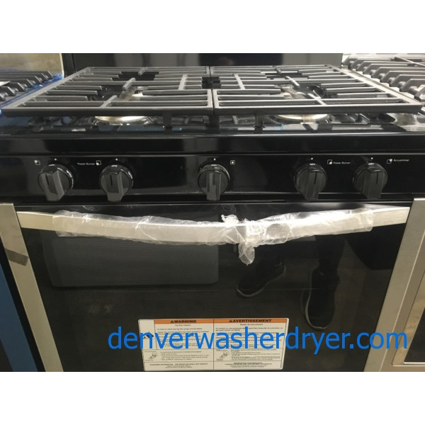NEW!! Free-Standing Whirlpool Range, GAS, Stainless, 5 Burner, Under-Oven Broiler, 1-Year Warranty!
