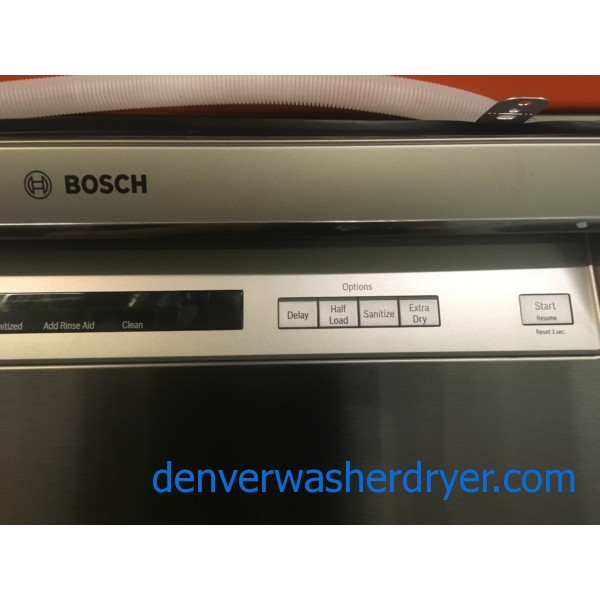 NEW!! Bosch Dishwasher, Built-In, Recessed Handle, Stainless, Sensor Wash, Sanitize, 3 Racks, 1-Year Warranty!