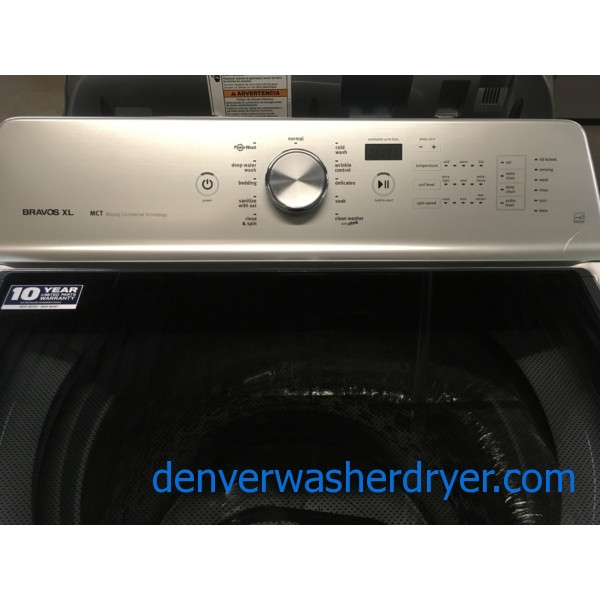 Awesome Maytag Bravos XL Washer, Glass Lid, HE, Sanitize Cycle, Wash-Plate Style, Quality Refurbished, 1-Year Warranty!