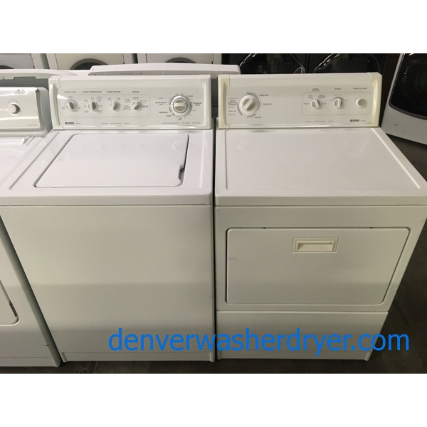Awesome Kenmore 90 Series Washer and Dryer, Agitator, 27″ Wide, 220V, Capacity 7.0 Cu.Ft., Quality Refurbished, 1-Year Warranty!