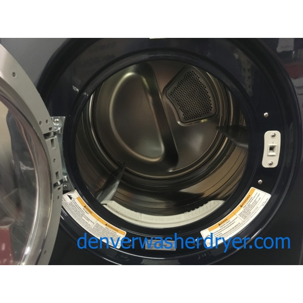 Beautiful Front-Load LG TROMM Dryer, Midnight Blue, Capacity 7.3 Cu.Ft., Anti-Bacterial, 220V, Sensor Dry, Quality Refurbished, 1-Year Warranty!