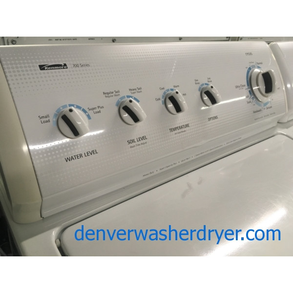 Great Kenmore 700 Series Set, GAS, 27″ Wide, Wrinkle Guard Feature, Agitator, Quality Refurbished, 1-Year Warranty!