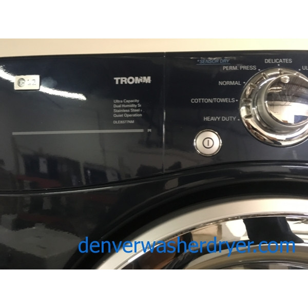 LG TROMM Front-Load Set, Midnight Blue, HE, Sanitary Cycle, Steam Option, 220V, Wrinkle Care, Quality Refurbished, 1-Year Warranty!