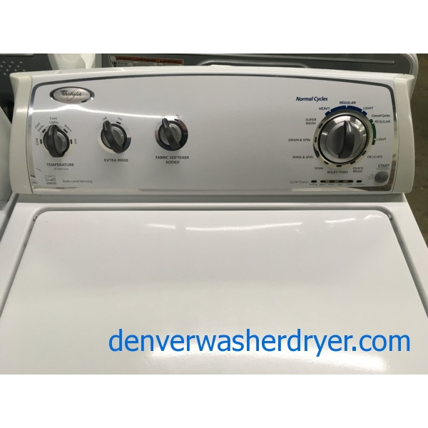 Newer Whirlpool Washer, HE, Agitator, AutoLoad Sensing, Capacity 3.4 Cu.Ft., ExtraRinse Option
