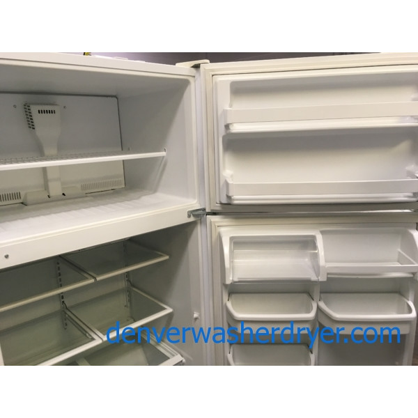Nice Whirlpool Top-Mount Refrigerator, White Textured, Capacity 20.9 Cu.Ft., Humidity Control Crispers, Quality Refurbished, 1-Year Warranty!