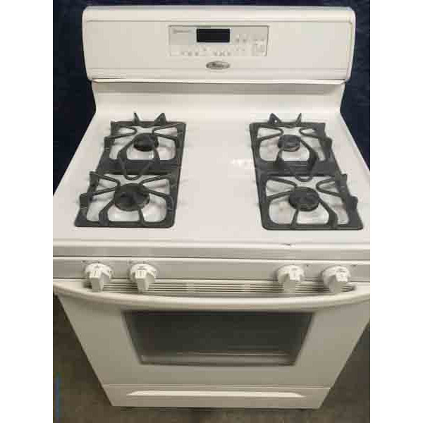 White Whirlpool *GAS* Self-Cleaning Range & Kenmore Gas Dryer with 1 Year Warranty!