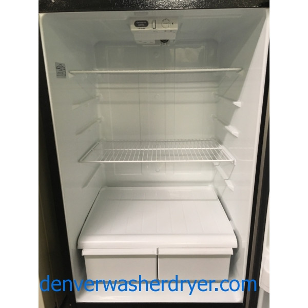 GE Smudge-Proof Stainless Refrigerator, 17.0 Cu.Ft. Capacity, 28″ Wide, Wire Shelves, Quality Refurbished